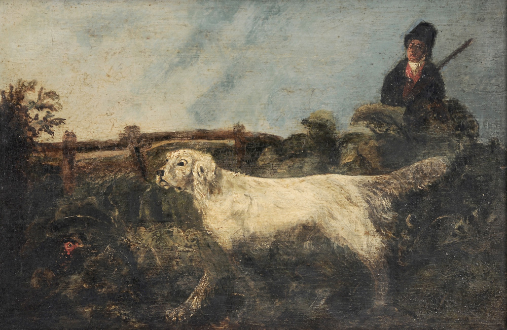 Appraisal: Attributed to Dean Wolstenholme British - Hunter and Dog Hunting