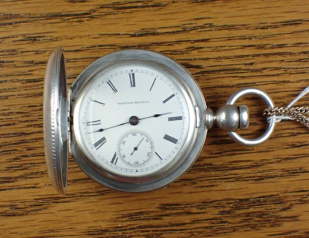 Appraisal: HAMPDEN MODEL KEY WIND HUNTER CASE POCKET WATCH having hour