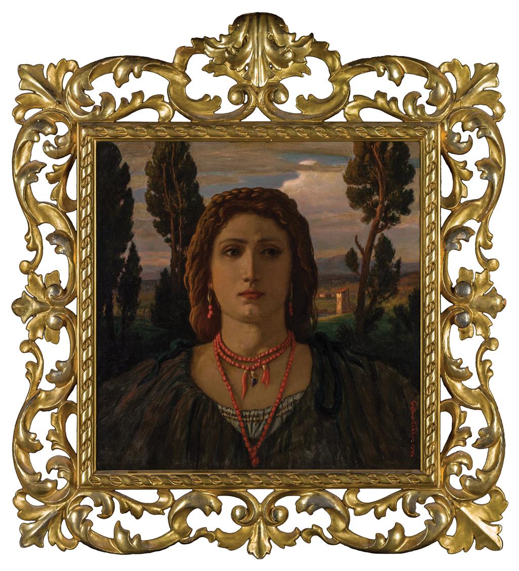 Appraisal: ELIHU VEDDER American - The Coral Necklace Italy oil on