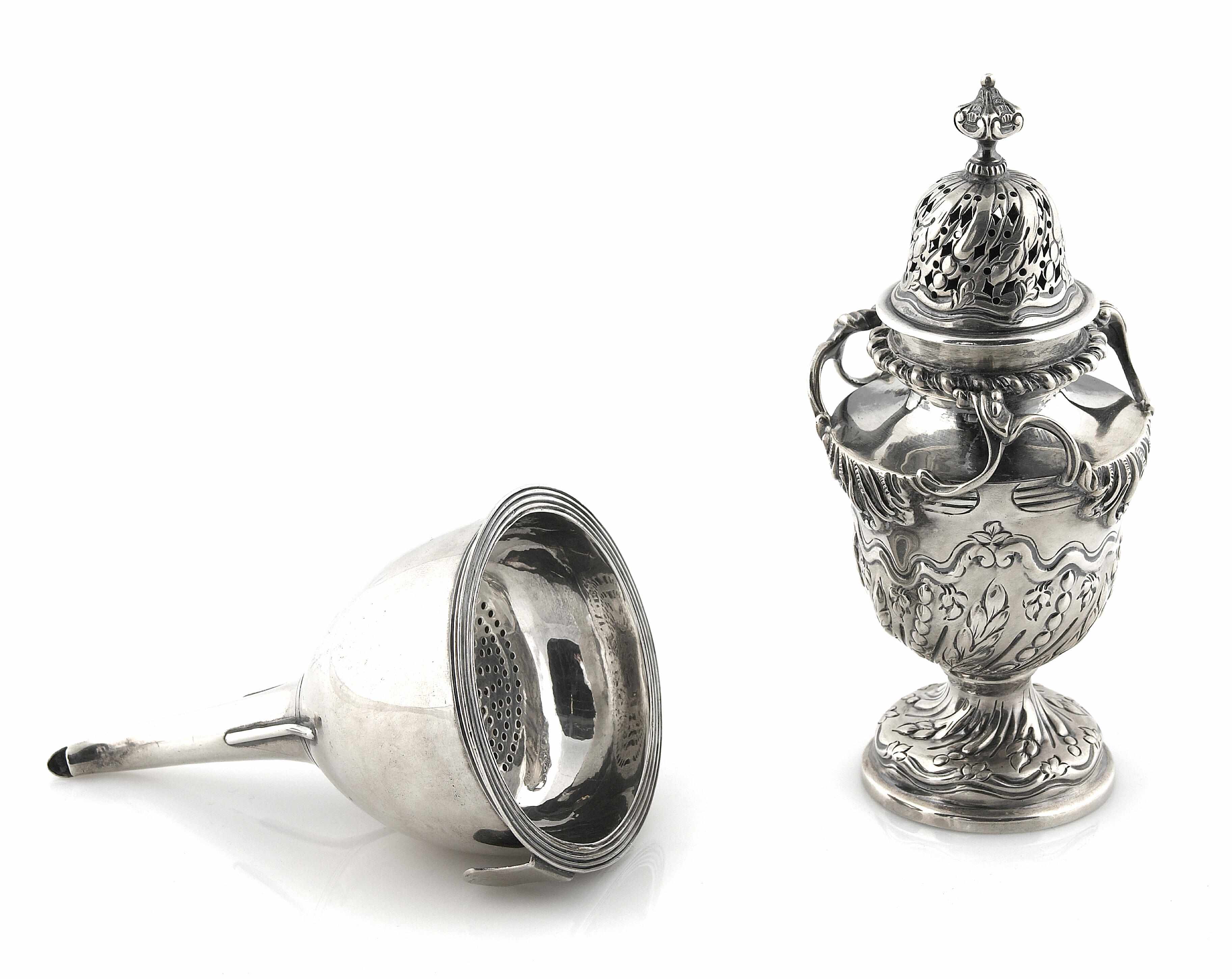 Appraisal: An George III sterling silver wine funnel Crispin Fuller London