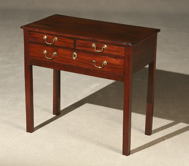 Appraisal: George III Mahogany Side Table Circa - Top with repaired