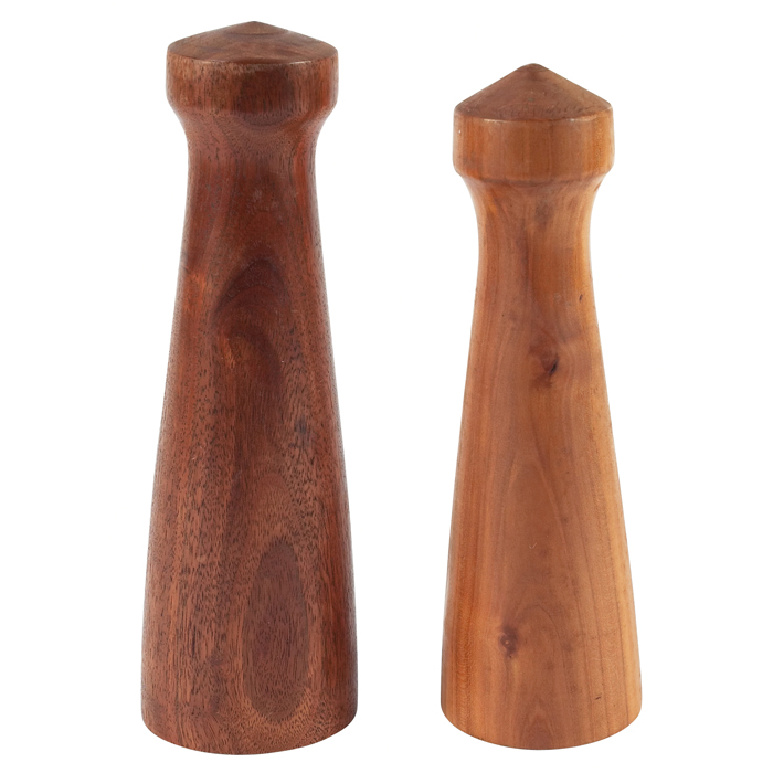 Appraisal: Nohr salt and pepper shakers two turned wood cork stoppers