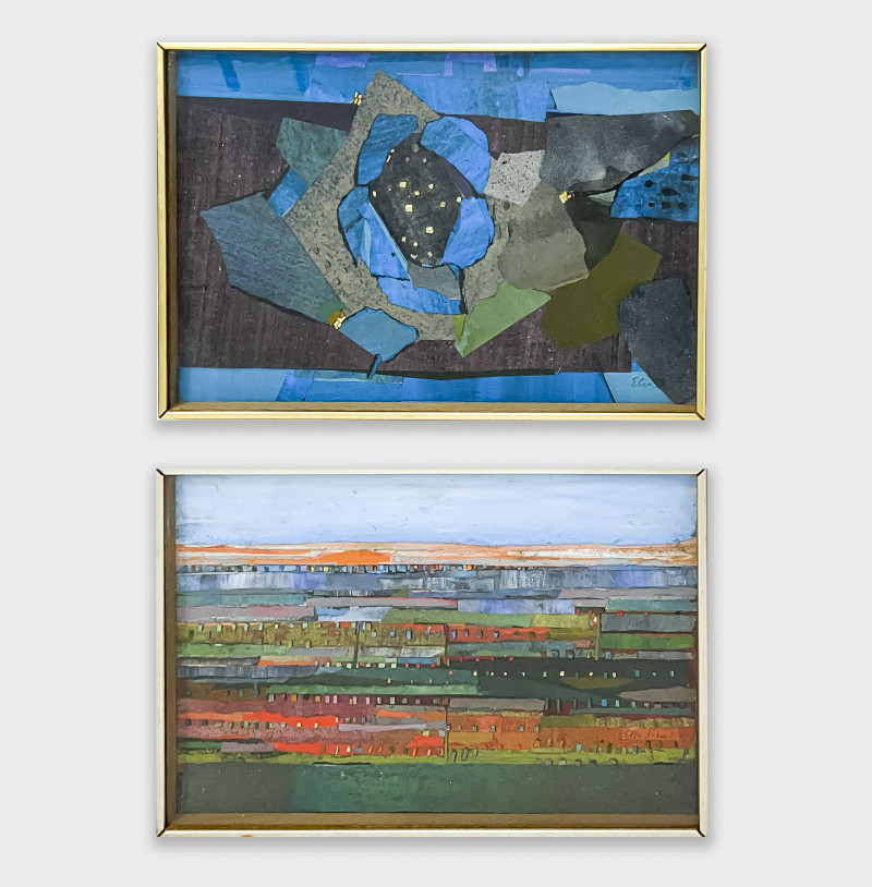 Appraisal: Elsa SchmidGerman American - Worksglass mosaic oil and paper collage