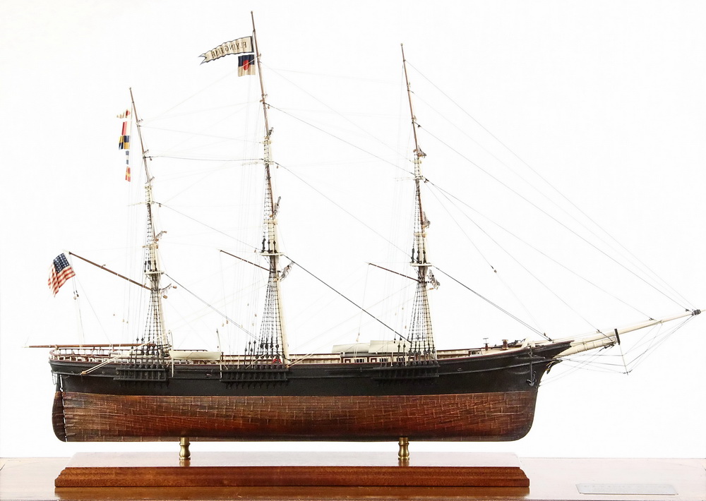 Appraisal: CASED SAILING SHIP MODEL ON STAND - American Clipper Ship