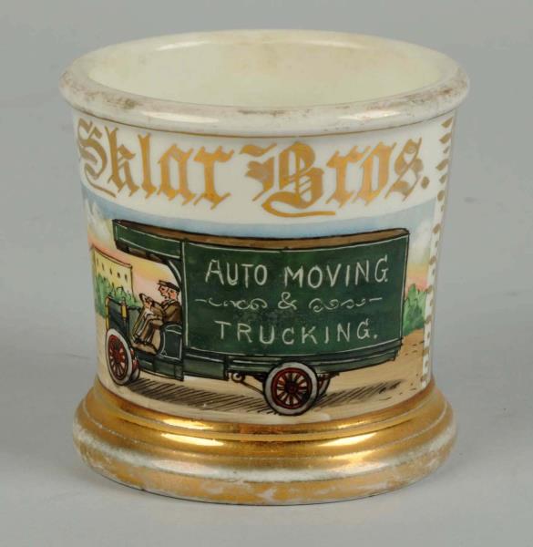 Appraisal: Moving Van Shaving Mug Mug depicts a moving van Moderate