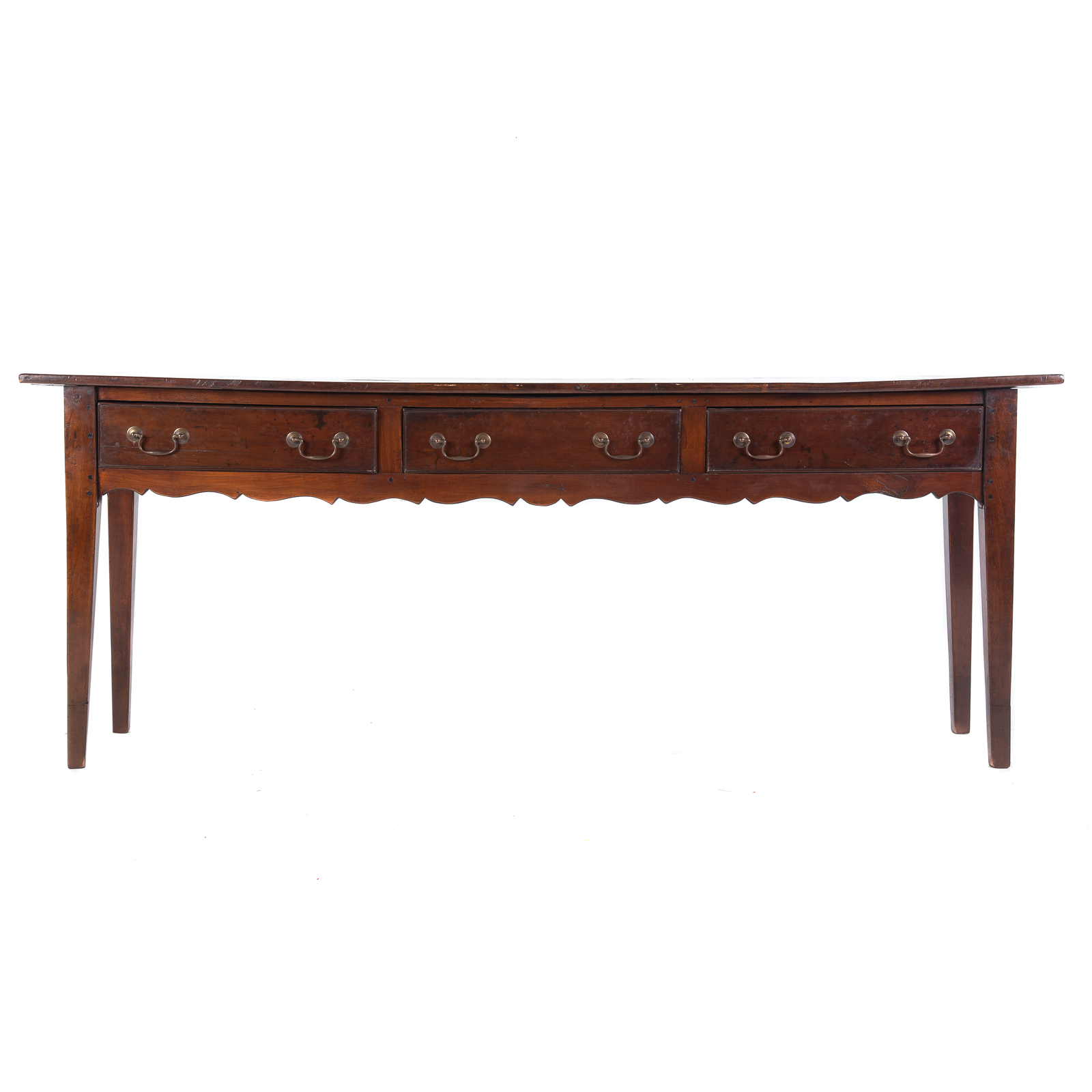 Appraisal: GEORGE III MAHOGANY HUNT BOARD Circa three short drawers with