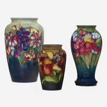 Appraisal: Moorcroft Pottery Collection of three vases c - flamb -glazed