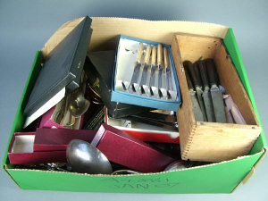 Appraisal: A quantity of white metal and plated flatware including French