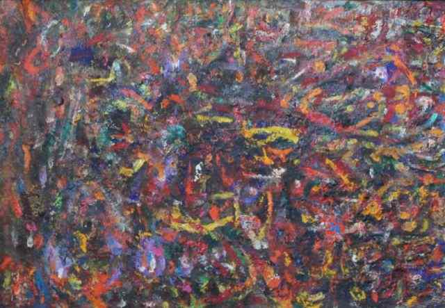 Appraisal: Signed Abstract Oil on Canvas Signed illegibly As is From