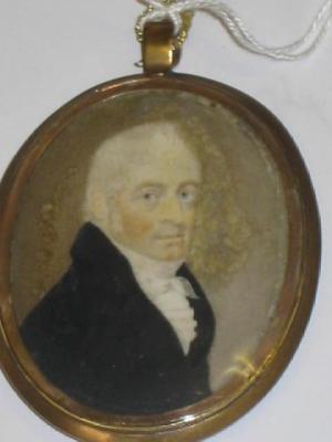 Appraisal: ENGLISH SCHOOL Portrait of a Gentleman unsigned oval on ivory