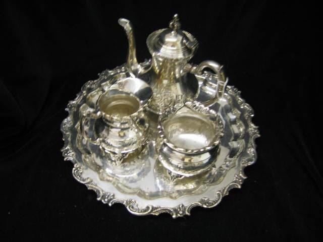 Appraisal: Silverplate Tea Set with Tray Pcs