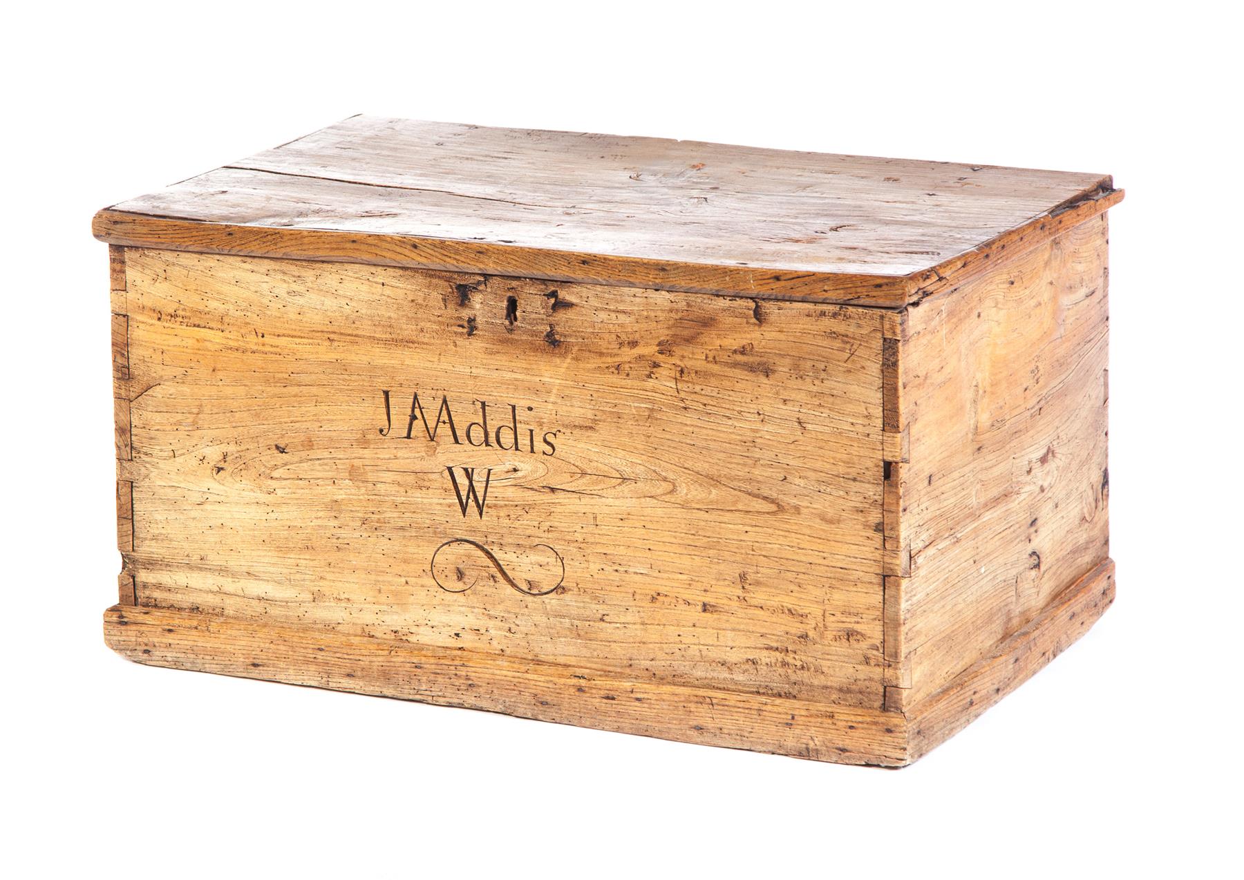 Appraisal: CONTINENTAL BLANKET BOX First half- th century yew Applied molding