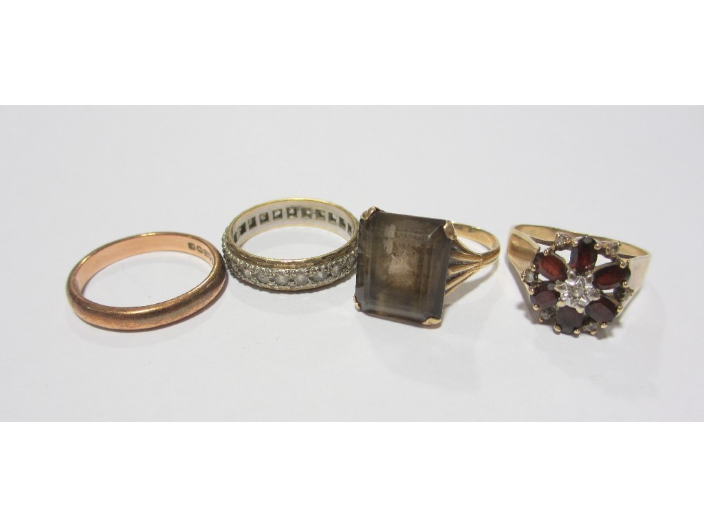 Appraisal: Lot comprising two ct gold gem set dress rings a