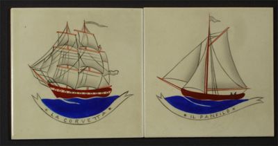 Appraisal: A pair of Richard Ginori tiles the design attributed to