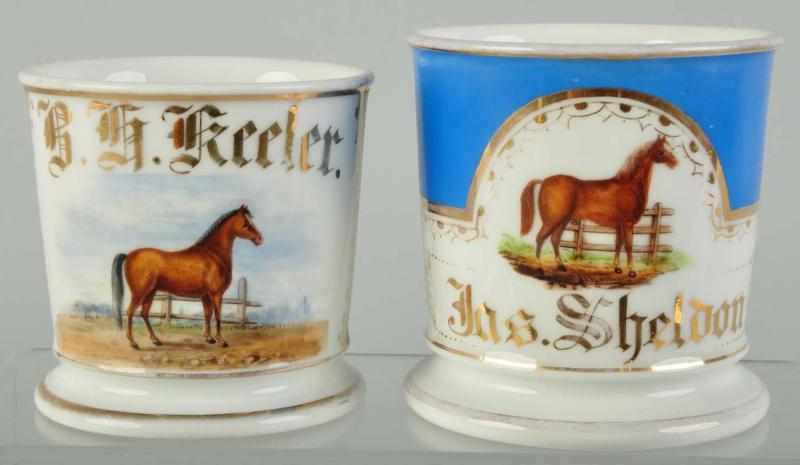 Appraisal: Lot of Horse Shaving Mugs Description Includes one mug with