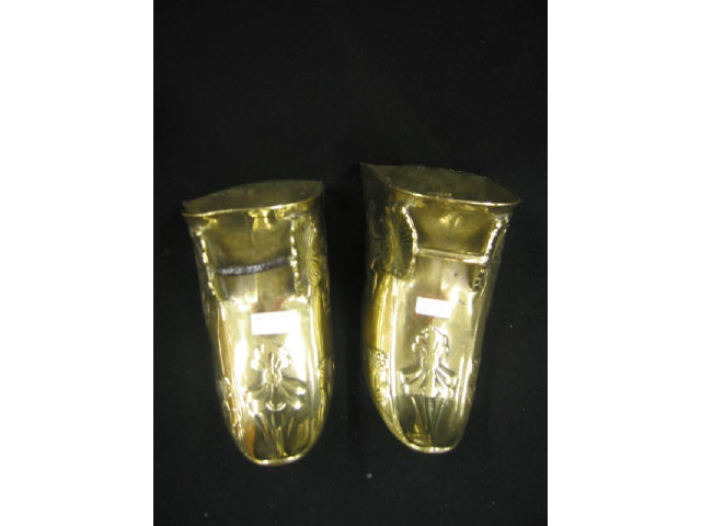 Appraisal: Pair of Early Brass Spanish Conquistador Stirrup Boots