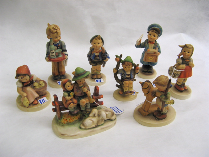 Appraisal: EIGHT GERMAN HUMMEL FIGURES Eventide HUM TM- - H Home