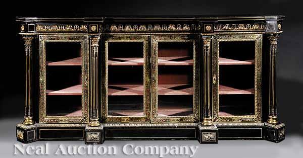 Appraisal: A Louis XVI-Style Gilt Bronze-Mounted Boullework and Ebonized Credenza mid-