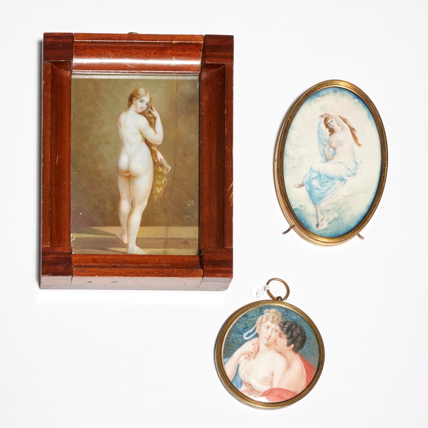 Appraisal: SEMI-NUDE PORTRAIT MINIATURES th Early th c incl a romantic