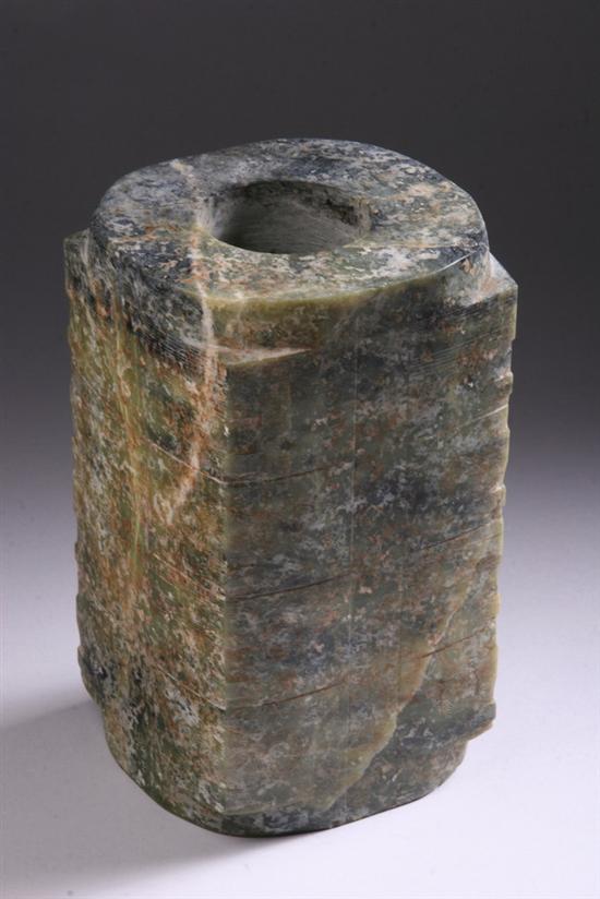 Appraisal: CHINESE JADE CONG Shang Dynasty or later - in high