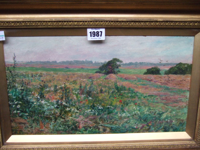 Appraisal: William Samuel Jay - A field with poppies thistles oil