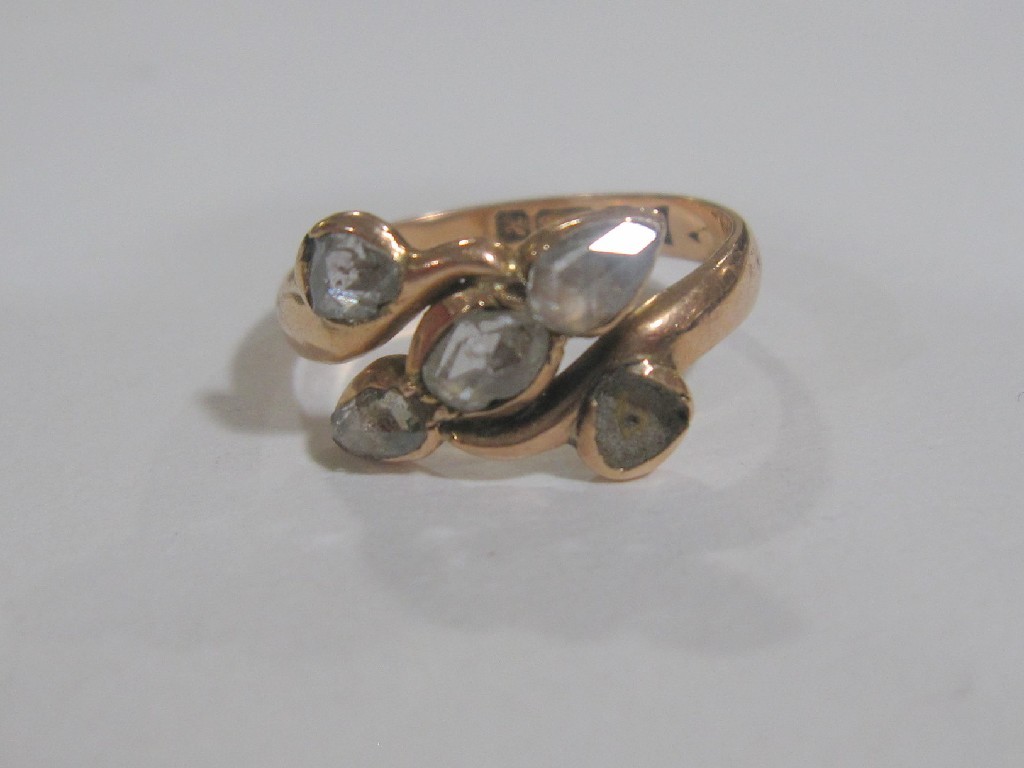 Appraisal: Nine carat rose gold old cut diamond set dress ring