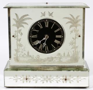 Appraisal: MIRRORED MANTEL CLOCK TH C MIRRORED MANTEL CLOCK TH C