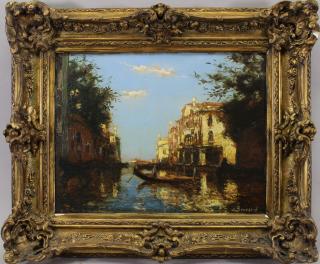 Appraisal: Antoine Bouvard Sr Antoine Bouvard Sr - Venice canal scene