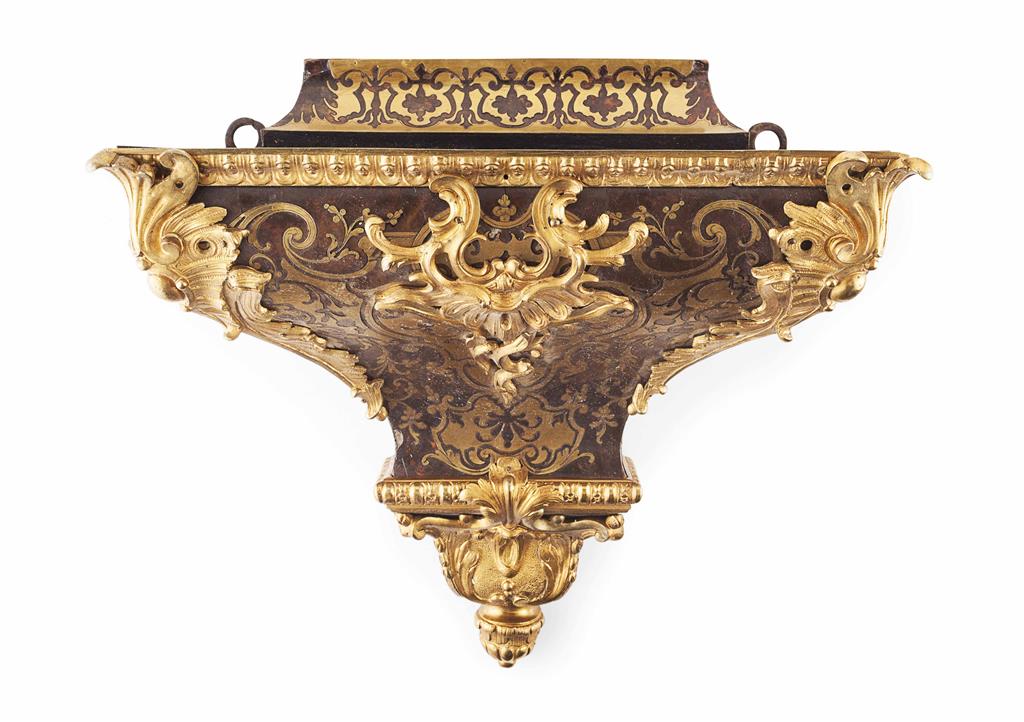 Appraisal: LOUIS XV BOULLE MARQUETRY BRACKET TH CENTURY of ogee form