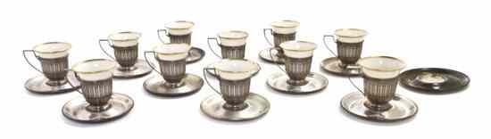 Appraisal: A Set of Ten American Sterling Silver Demitasse Cups and