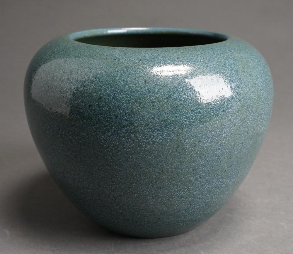 Appraisal: Saturday Evening Girls Turquoise Glazed Pottery Vase Signed on base