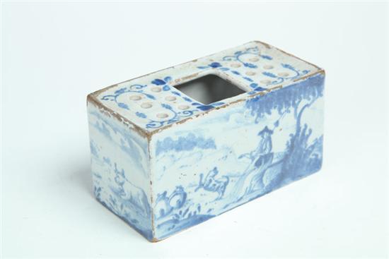 Appraisal: DELFT FLOWER BRICK Netherlands mid th century tin glazed earthenware