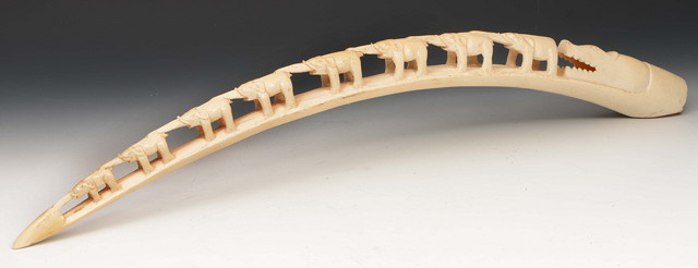 Appraisal: A LATE TH EARLY TH CENTURY CARVED IVORY TUSK in