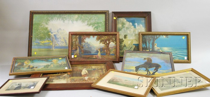 Appraisal: Ten Assorted Framed Maxfield Parrish Nutting and Other Prints an