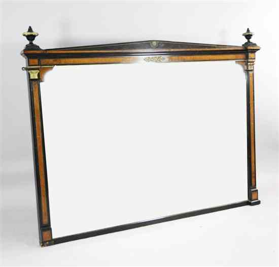 Appraisal: A late Victorian ormolu mounted and ebonised amboyna overmantel mirror