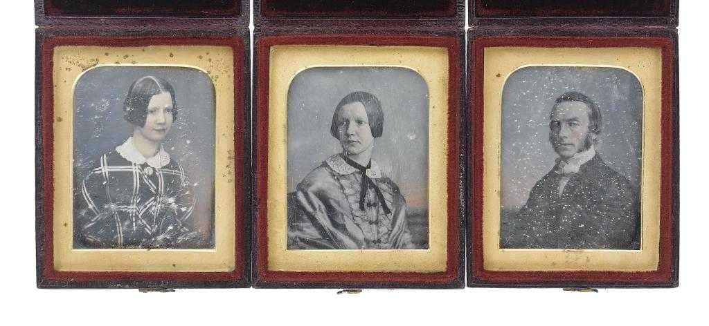 Appraisal: A SET OF THREE NINTH PLATE DAGUERREOTYPES of a man