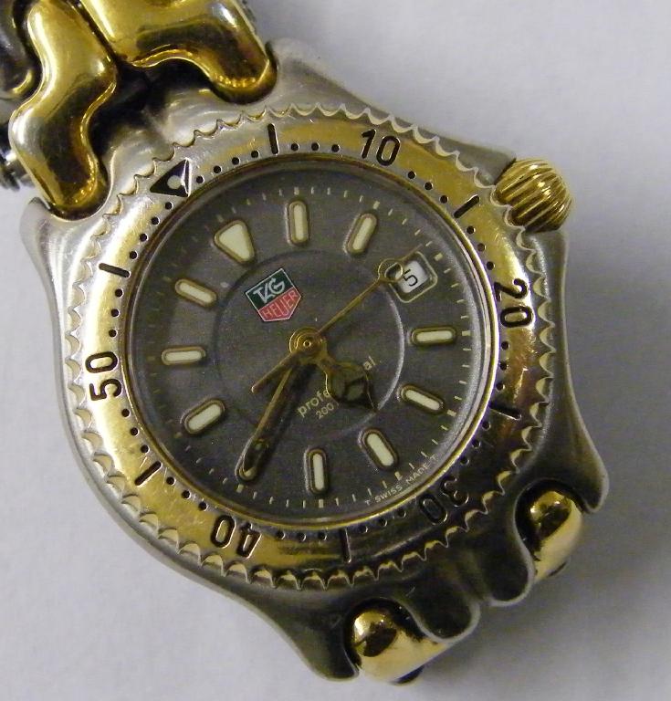 Appraisal: Tag Heuer Professional two tone lady's bracelet watch reference WG