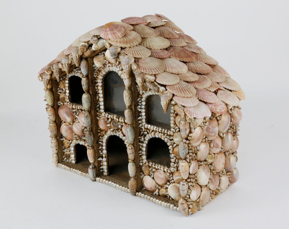 Appraisal: Contemporary Seashell Encrusted House Contemporary Seashell Encrusted House scallop shingled