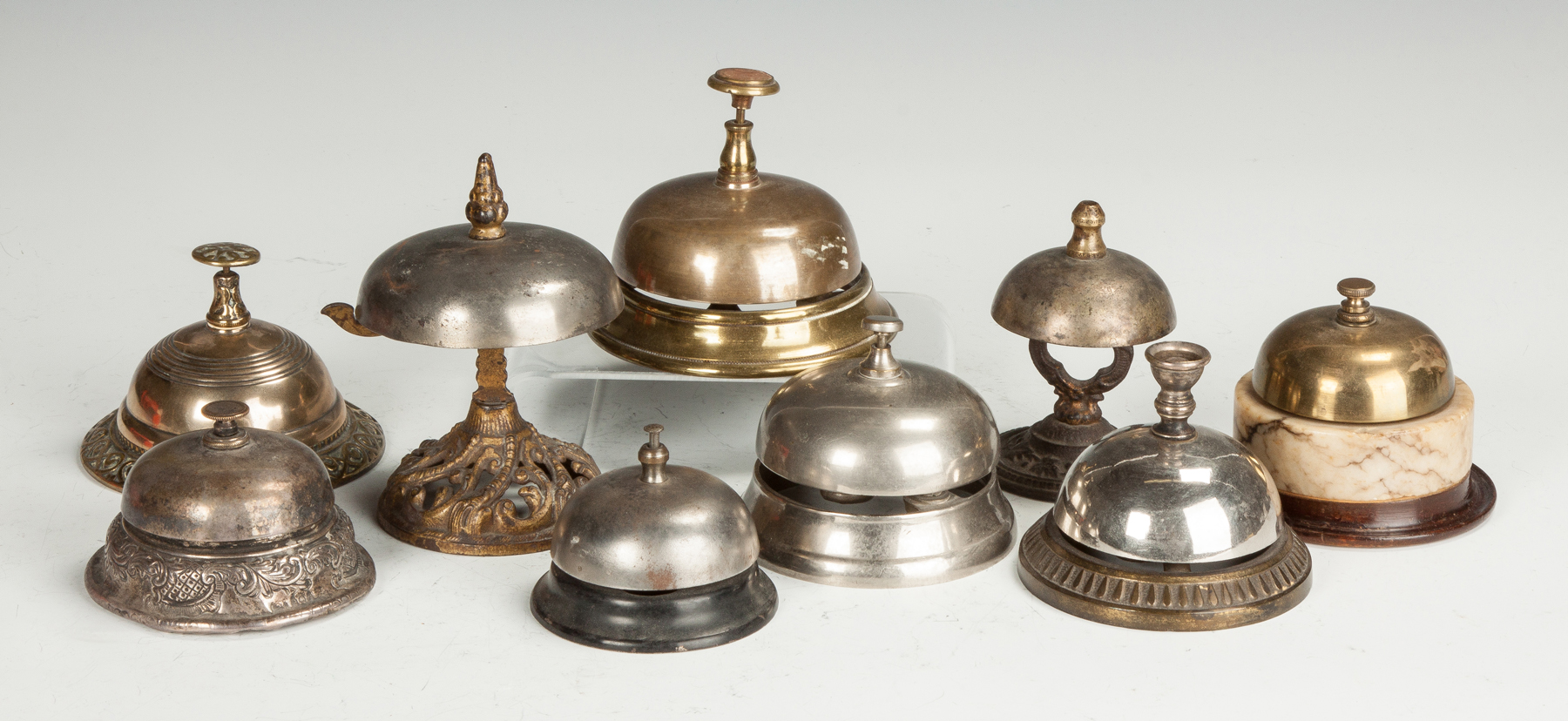 Appraisal: Large Group of Bells Late th early th cent Brass