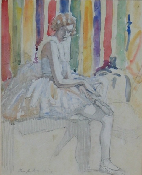 Appraisal: Tempe Constance Manning - Untitled pencil and watercolour signed 'Tempe