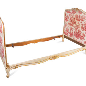 Appraisal: A Louis XV Style Painted and Parcel Gilt Daybed th