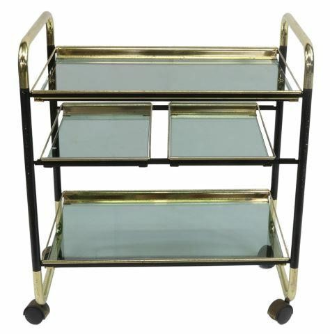 Appraisal: Vintage Italian modern service cart c s having gilt and