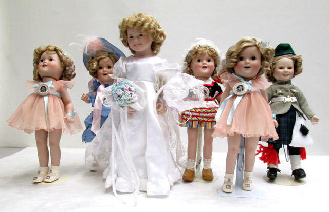 Appraisal: SIX DANBURY MINT SHIRLEY TEMPLE DOLLS including Shirley Temple bride