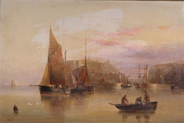 Appraisal: HENRY REDMORE British - Whitby with fishing boats outside the