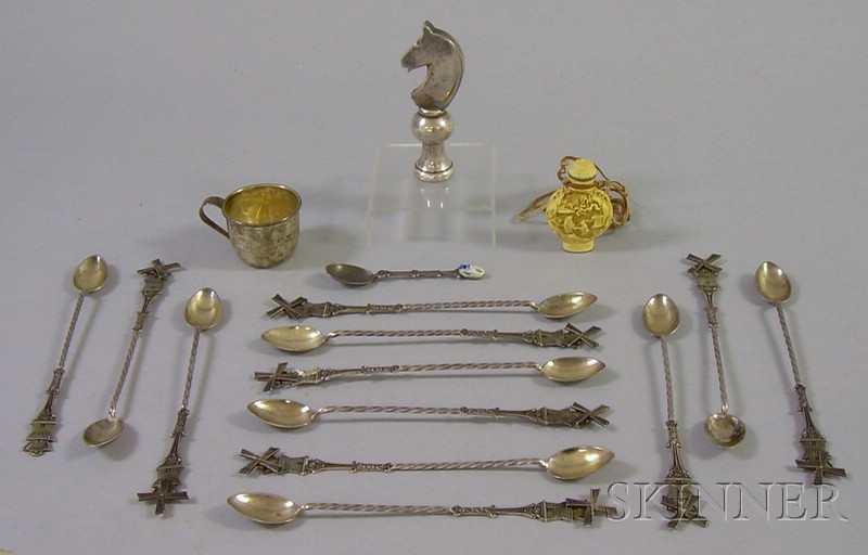 Appraisal: Group of Silver Plated and Silver Serving and Table Items