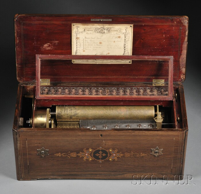 Appraisal: Six Air Jeu de Flutes Musical Box Attributed to Grenier