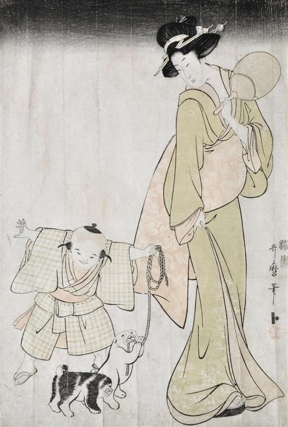 Appraisal: KITAGAWA UTAMARO II died in Ch ban Signed Utamaro hitsu