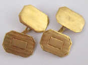 Appraisal: A pair of yellow metal tests carat gold cufflinks approx