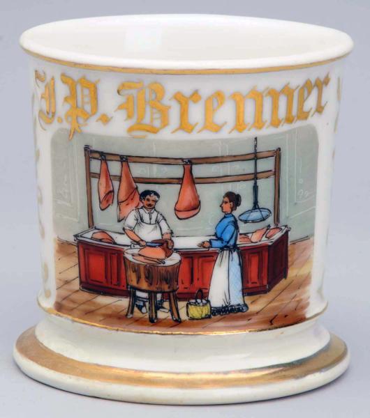 Appraisal: Has J P Brenner in gold gilt Depicting a butcher