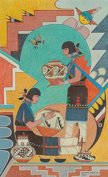 Appraisal: Property from the collection of Dick Howard Santa Fe Gouache